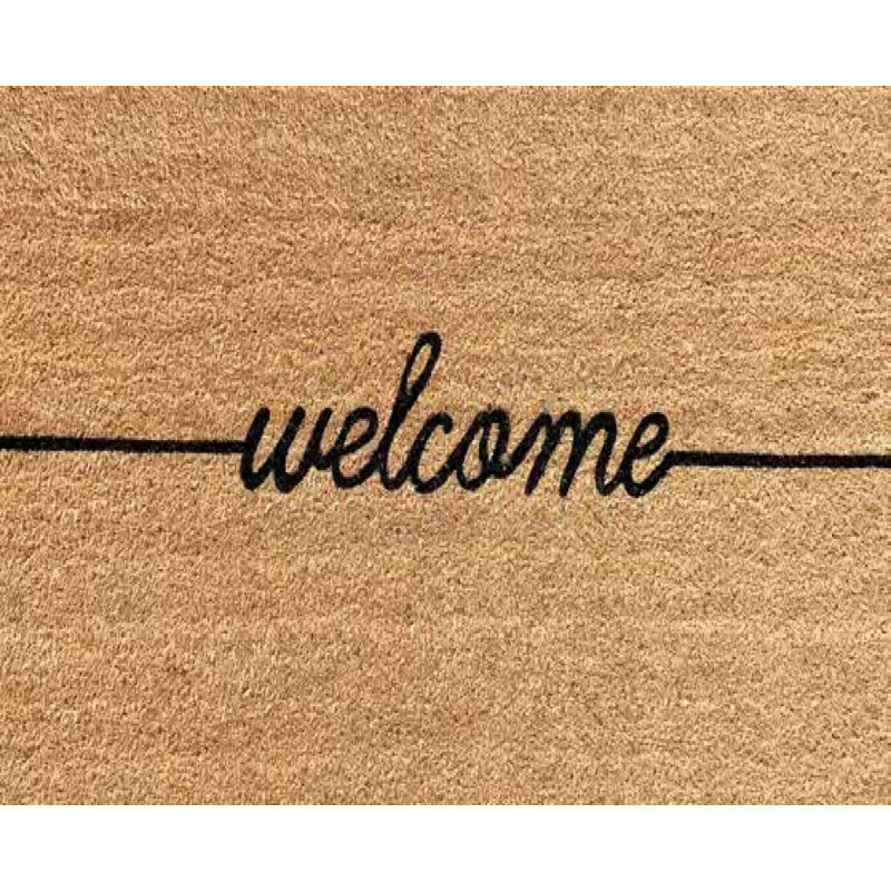 Welcome Coir Doormat, 48" W x 18" L