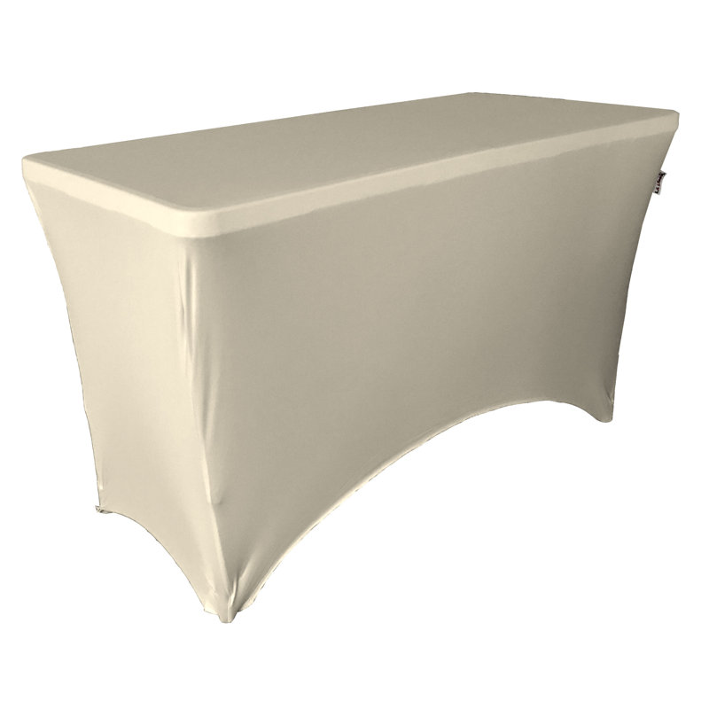 Riviere Spandex Rectangular Tablecloth, Ivory, 48"L X 24"W X 30"H