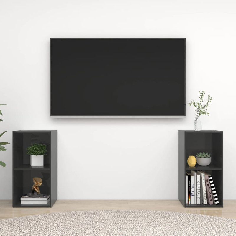 Drayah TV Stand for TVs up to 88", High Gloss Grey