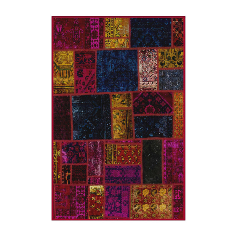 Tapis abstrait à motif abstrait moderne, Rectangle 7 pi x 10 pi