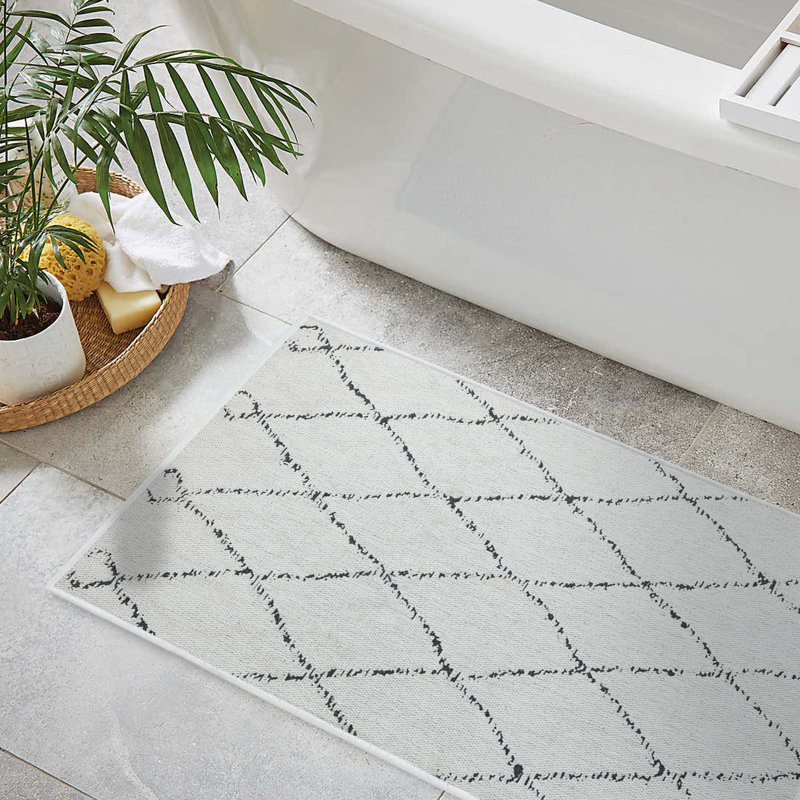 Tapis ivoire / noir en coton Becknell, Rectangle 2 pi x 4 pi
