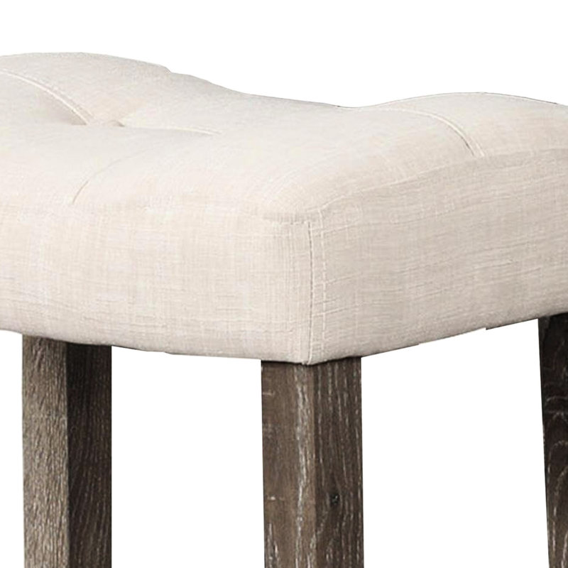 Tabouret de bar à hauteur de comptoir de 2 au design transitionnel, finition chêne, avec repose-pieds et siège, lin en bois d'ingénierie - mélange pour petits espaces de salle à manger, style 2, structure tonique, espaces