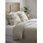 Warm Beige Blossom Field Linen Euro Pillow 26x26 with Down Alternative Insert