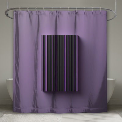 Rideaux de douche rectangulaires noirs et noirs à rayures