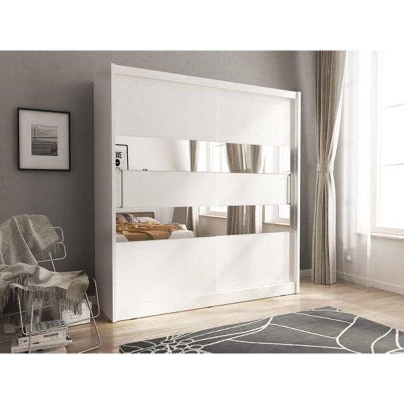 Damiean 2 Door Solid + Manufactured Wood Wardrobe, White