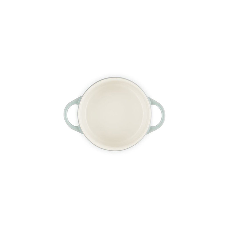 Le Creuset Stoneware Mini Round Cocotte, 24 Ounce, White, Green