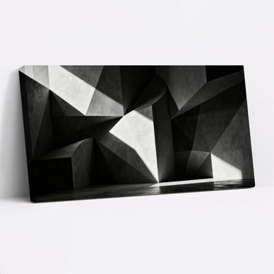 Motif géométrique abstrait noir et blanc, reproduction d'art sur toile tendue sur toile, ensemble de 1