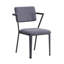 Ensemble de 2 chaises de salle à manger en tissu gris et finition bronze industriel