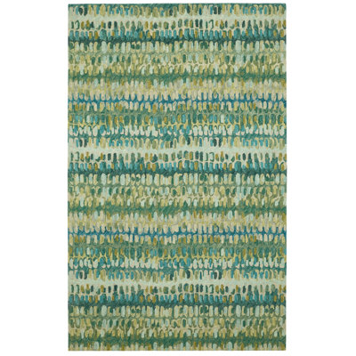 Paint Chip Moss Hand Micro Hooked Wool Rug