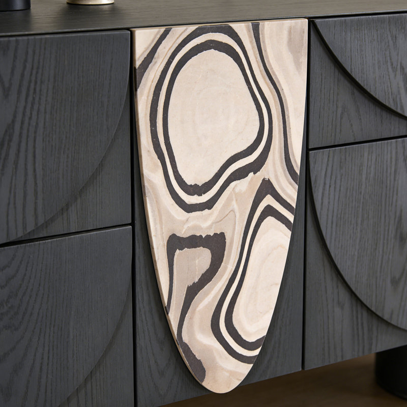 Buffet moderne en bois, H 33,46 po x l 59,06 po x P 15,75 po