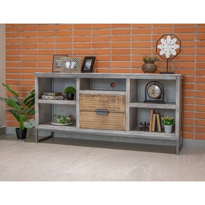Meuble télé 5 tablettes et 2 tiroirs Benny