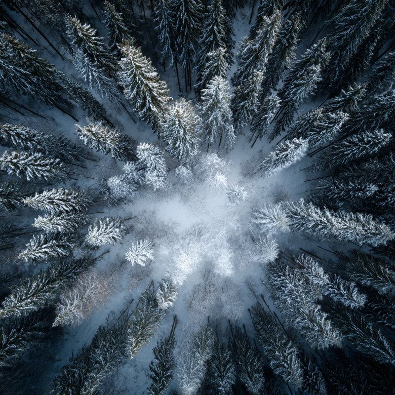 Art mural sur toile aérienne Deep Snow, H 20 po x l 20 po