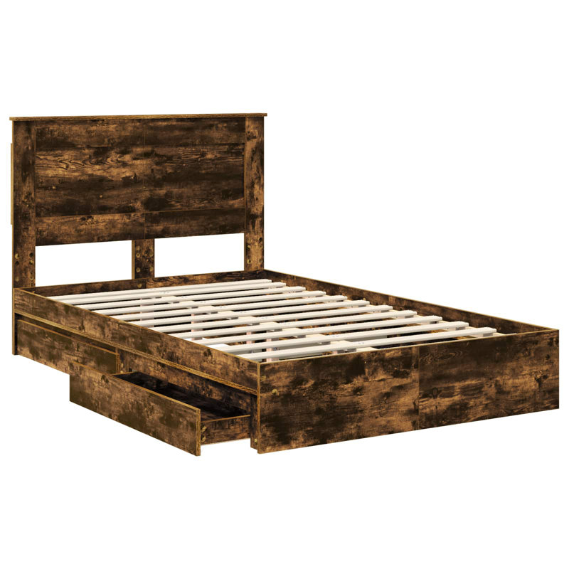 Bed, Smoked Oak, Double (4'6)