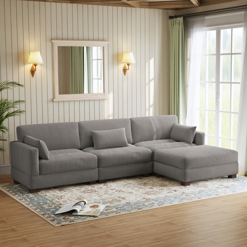 Maelina Reversible Modular Corner Sofa, Light Grey