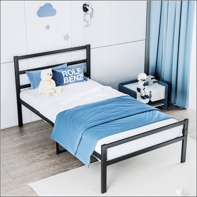 Metal Platform Bed Frame With Headboard
