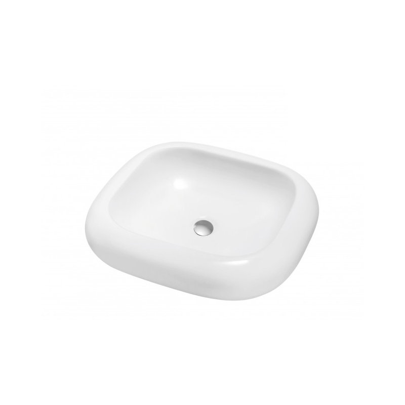 Lavabo de salle de bain vasque rectangulaire blanc brillant
