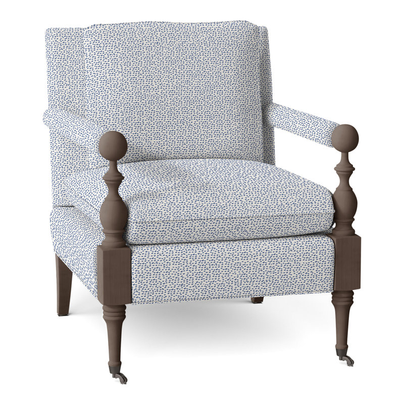 Leslie Armchair, Hazelnut, Perigold Elements Blueberry