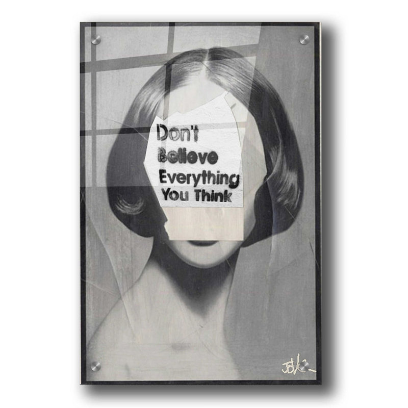 Trinx «Think» par Loui Jover, art mural en verre acrylique, H 36 po x l 24 po x P 0,2 po