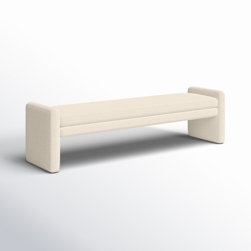 Geordi 70" Boucle Dining Bench, Ivory