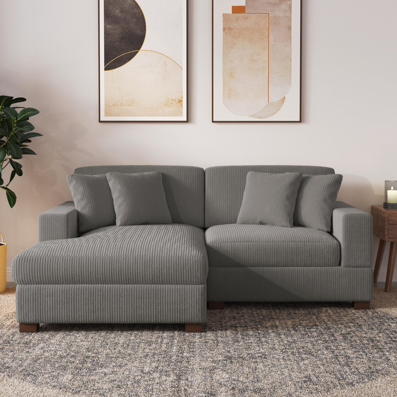 Milbrey Modular Corner Sofa, Light Grey, Left Hand Facing