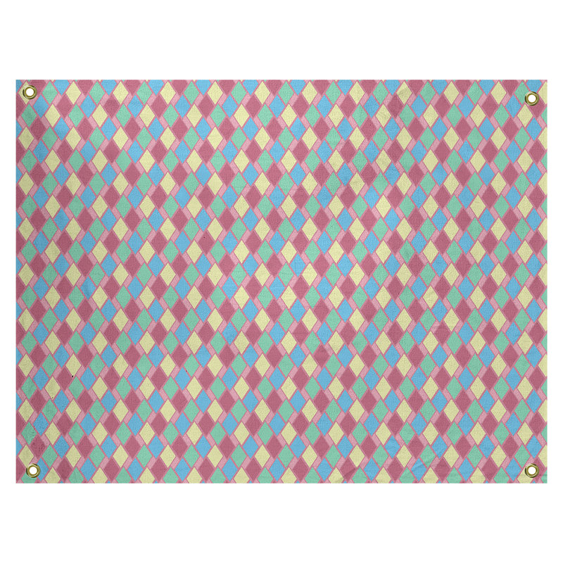 Tapisserie elizabeth rétro en losanges rétro katelyn Avicia, Intérieur / extérieur, H 60,5 po x l 81,5 po