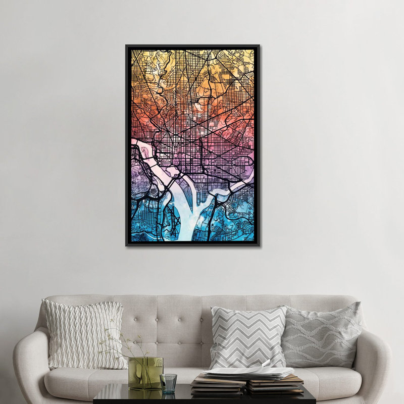 Table de correspondance inverse blend street : washington, d.c., états-unis, impression sur toile tendue, Pas de tapis