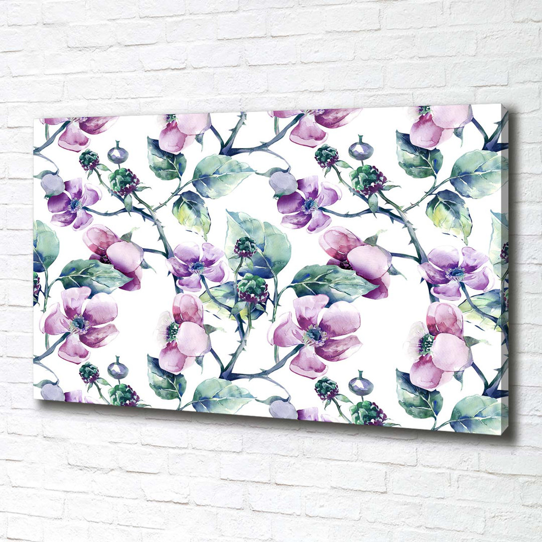 Brombeerblüten - Kunstdrucke auf Leinwand - Wrapped Canvas