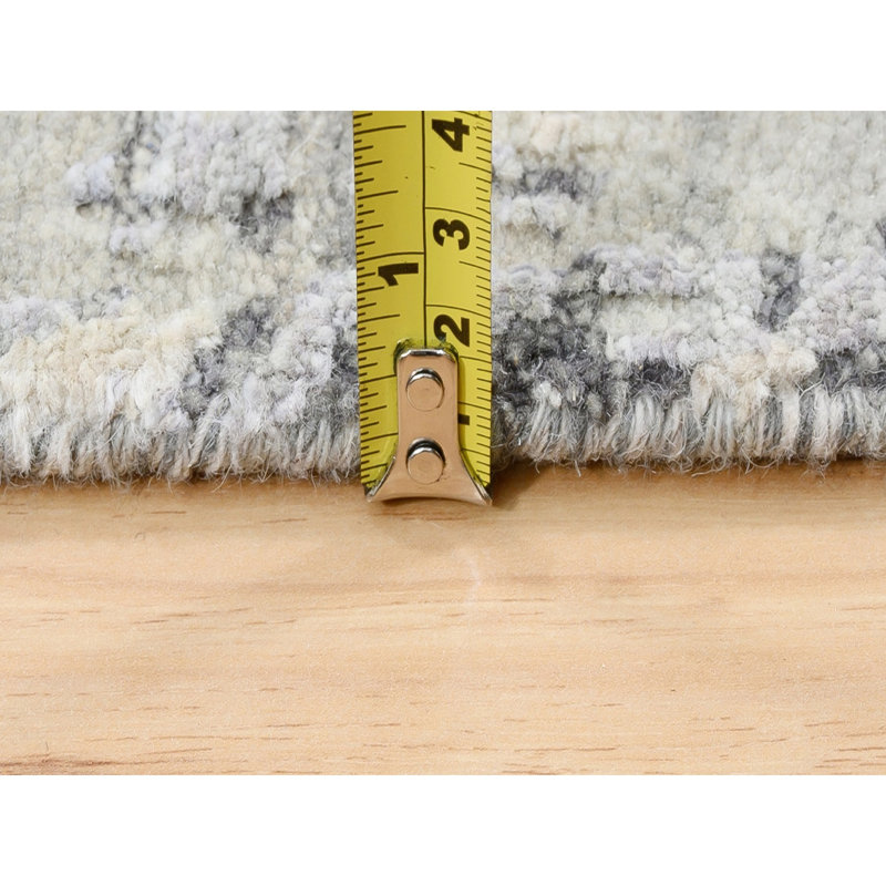 Tapis de couloir abstrait 2 pi 7 po x 5 pi 10 po en laine et soie à motif mosaïque noué à la main 0DB658E5576A4D41B1F153CA661DC24F