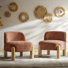 28" W Boucle Accent Chair with Solid Wood Legs