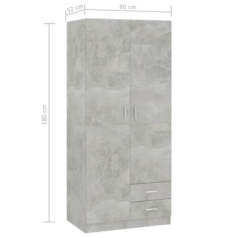 Benedetto 2 Door Manufactured Wood Wardrobe