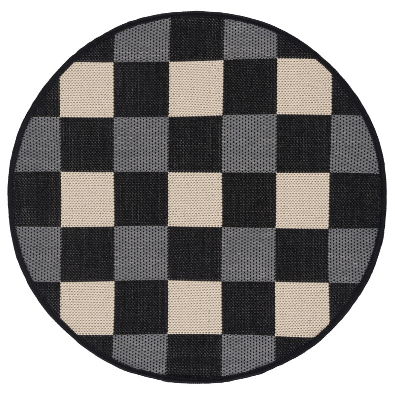 Tapis intérieur / extérieur Mererid, Rond 2 pi 7 po