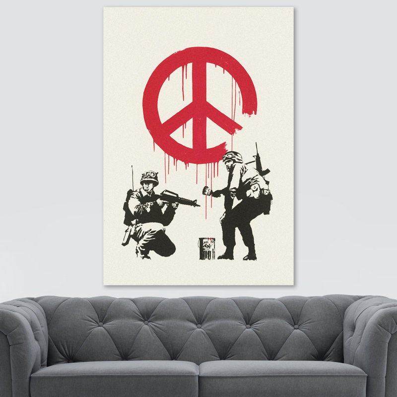 CND Soldiers by Banksy - Wrapped Canvas Print, 31cm H x 21cm W x 4cm D