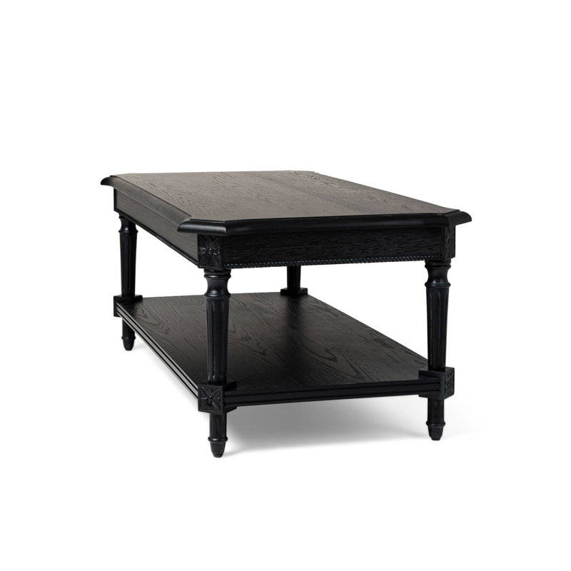 Maven Lane Pullman Rectangular Wooden Coffee Table, Antiqued Black