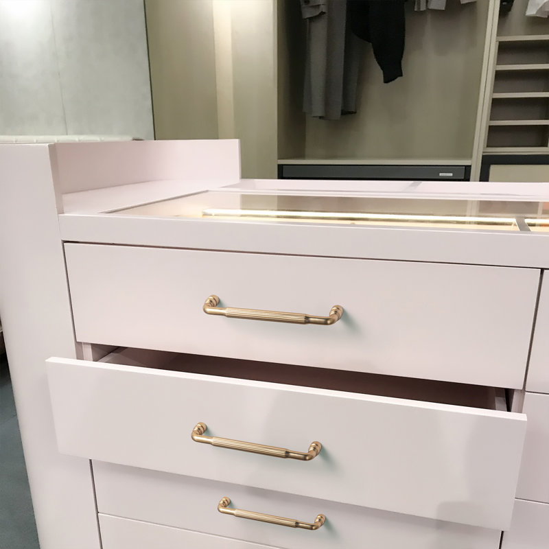 Poignée d'armoire tubulaire rainurée, 5", Bronze champagne