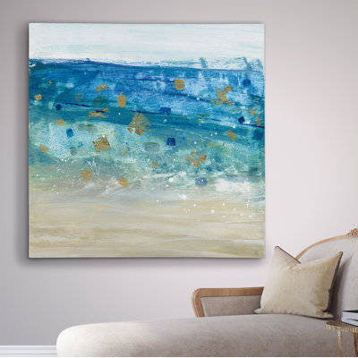 Sea Glass Summer II' Print - Matted and Framed Under Acrylic Glass, Coastal Wall Art for Living Room