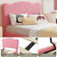 Structure de lit tapissier avec 2 tiroirs, lit simple en velours-129445162-129445163