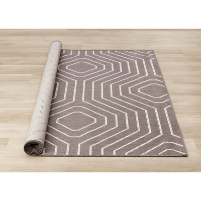 Ody Cream Geometric Indoor Outdoor Area Rug