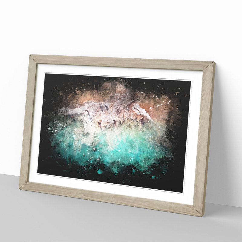 Bias Tugel Beach in Bali - Picture Frame Graphic Art, 48cm H x 65cm W x 2cm D, Oak