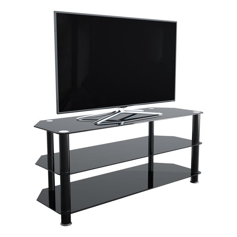 Agosto-Collazo Unfinished TV Stand for TVs up to 60", Black Black, 44.88"
