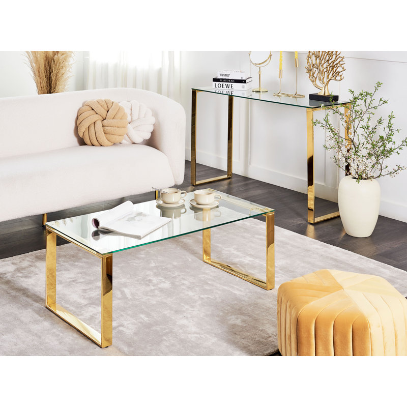 Cambrey Sled Coffee Table, Gold 