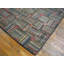 Colorful Square Room Size Antique American Folk Art Basket Weave Design Hooked Rug