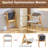 Upholstered Padded Stackable Folding Dining Chair with Armrests-1771724574