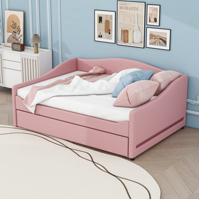 Upholstered Daybed with Light and Trundle