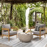 Lorene Outdoor Acacia Wood Club Chair with Cushions
