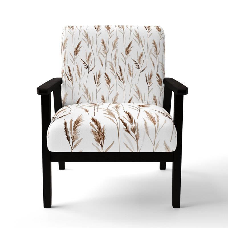 Chaise rembourrée Coastal, Accoudoirs carrés noirs