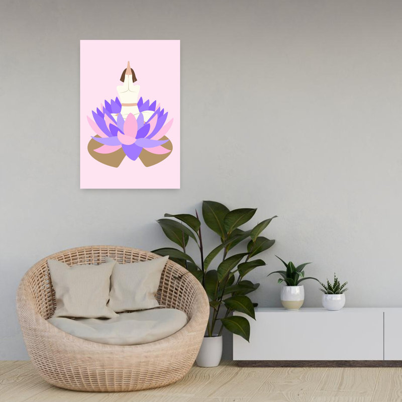 Art contemporain, fleur de lotus, H 24 po x l 16 po