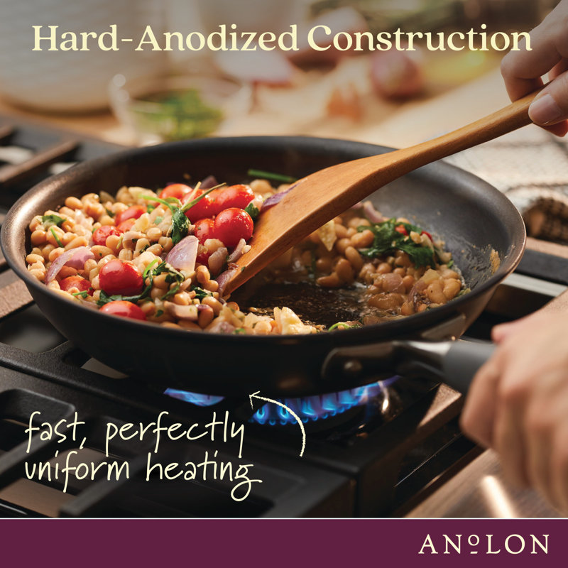 Anolon Advanced Home Hard Anodized Nonstick Cookware Pots and Pans Set, 9 Piece, Moonstone