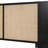 Structure de lit grand format en rotin et bois avec 2 tables de chevet et lampes-874614863