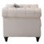 Assise en lin beige avec coussin - garniture cloutée D25 Fauteuil confortable à densité moyenne et ressorts ensachés