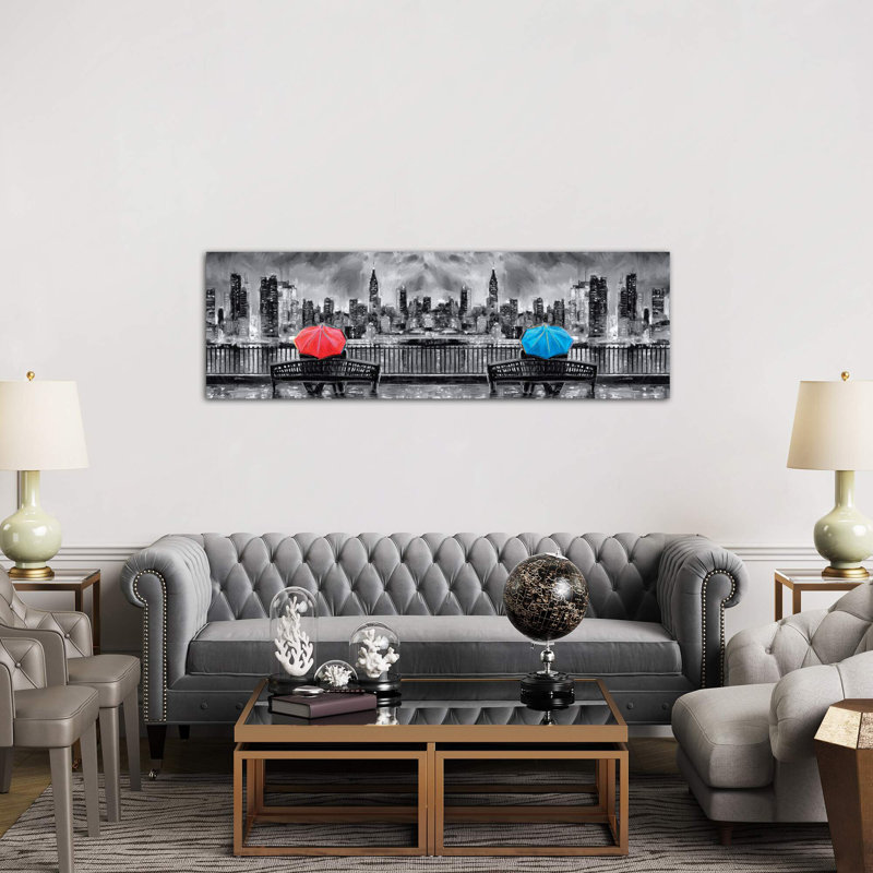 NY In Love - No Frame Panoramic Painting on Canvas, 121.92 cm H x 40.64 cm W x 1.91 cm D